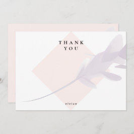 Moderne Violet Lavendel & Perzik Kleur Blank Bedankkaart