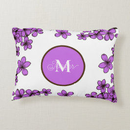 Moderne Violet Monogram Accent Kussen