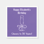 Moderne Violet Proost op 30-jarige verjaardag serv Servet (Voorkant)