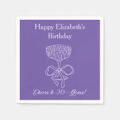 Moderne Violet Proost op 30-jarige verjaardag serv Servet (Voorkant)