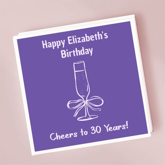 Moderne Violet Proost op 30-jarige verjaardag serv Servet