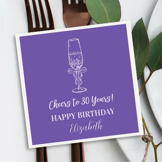 Moderne Violet Proost op 30-jarige verjaardag serv Servet