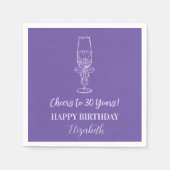 Moderne Violet Proost op 30-jarige verjaardag serv Servet (Voorkant)