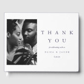 Moderne Violet Typografie Foto Bruiloft Gastenboek (Voorkant)