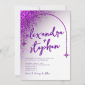 Moderne Violet Viva Magenta Fluwelen Abstract Glit Kaart (Voorkant)