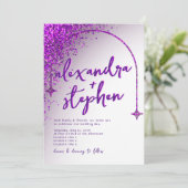 Moderne Violet Viva Magenta Fluwelen Abstract Glit Kaart (Staand voorkant)