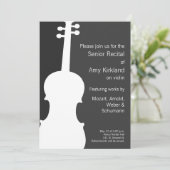 Moderne Viool / Viola Overweging Uitnodiging (Staand voorkant)