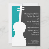 Moderne Viool / Viola Overweging uitnodiging - Bla (Voorkant)