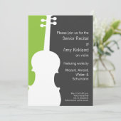 Moderne Viool / Viola Overweging uitnodiging - Gro (Staand voorkant)