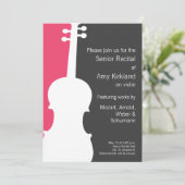 Moderne Viool / Viola Overweging uitnodiging - Roz (Staand voorkant)