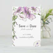 Moderne Viooltjes Save the Date (Staand voorkant)