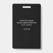 Moderne VIP-all-access-concertpas op maat Badge (Achterkant)