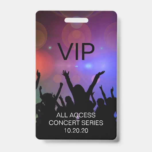 Moderne VIP-all-access-concertpas op maat Badge (Voorzijde)