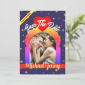 Moderne VIP Minimalist Personaliseer Foto Bruiloft Kaart (Staand voorkant)