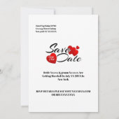 Moderne VIP Minimalist Personaliseer Foto Bruiloft Kaart (Achterkant)