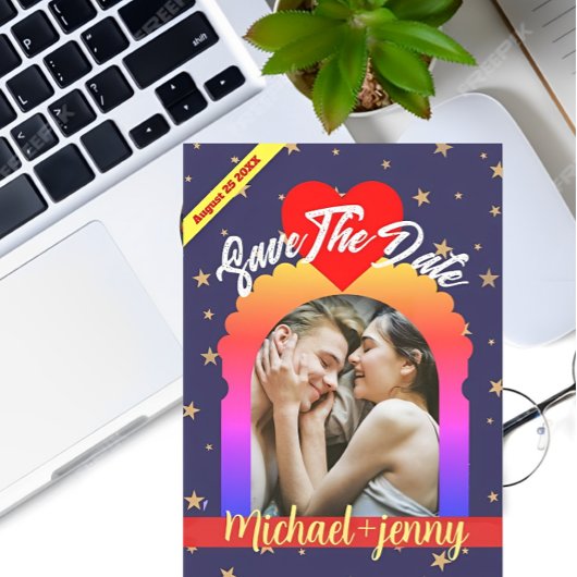 Moderne VIP Minimalist Personaliseer Foto Bruiloft Kaart