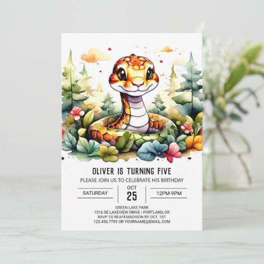 Moderne Viper Kinderen Verjaardag Kaart (Staand voorkant)