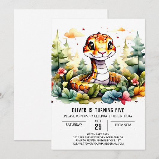 Moderne Viper Kinderen Verjaardag Kaart (Voorkant / Achterkant)