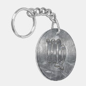 Moderne, virgo Zodiac Sign Grunge Distress Style Sleutelhanger (Voorkant Links)