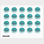 Moderne Viridian Groene Dank Je Ronde Sticker (Vel)