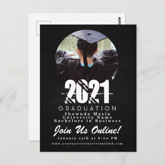 Moderne Virtual Afstuderen krijtbord foto Briefkaart (Voorkant / Achterkant)
