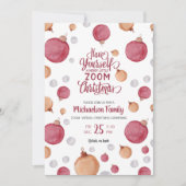 Moderne Virtual Christmas Waterverf Ornamenten Kaart (Voorkant)