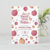 Moderne Virtual Christmas Waterverf Ornamenten Kaart (Staand voorkant)