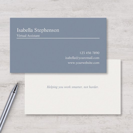 Moderne Virtueel Assistent Consultant Blauw Wit Visitekaartje