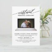 Moderne virtuele fotobruiloft-ceremonie kaart (Staand voorkant)