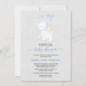 Moderne Virtuele Olifant Baby Shower Per Post Kaart (Voorkant)