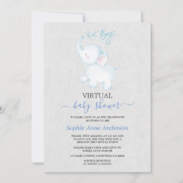Moderne Virtuele Olifant Baby Shower Per Post Kaart