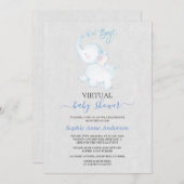 Moderne Virtuele Olifant Baby Shower Per Post Kaart (Voorkant / Achterkant)