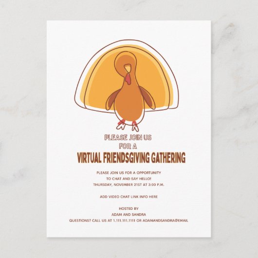Moderne virtuele vriendschappelijke Thanksgiving u Briefkaart (Voorkant)