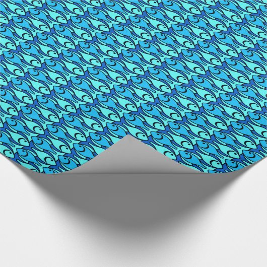 Moderne vis uit de middeleeuwen, Turquoise en Aqua Cadeaupapier (Hoek)