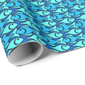 Moderne vis uit de middeleeuwen, Turquoise en Aqua Cadeaupapier (Rol Hoek)