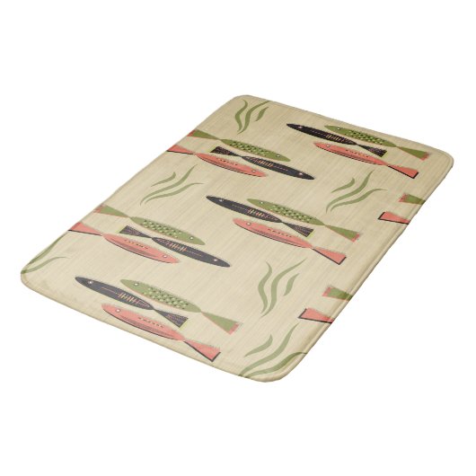 Moderne vis uit het midden van de eeuw badmat (Gekanteld)