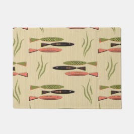 Moderne vis uit het midden van de eeuw deurmat