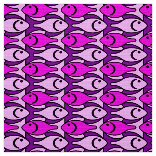 Moderne vis uit het midden van de eeuw, orchidee r stof (Swatch)