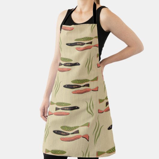 Moderne vis uit het midden van de eeuw schort (Insitu)