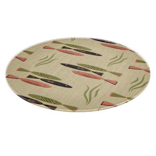 Moderne vis uit het midden van de eeuw snijplank (Hoek)