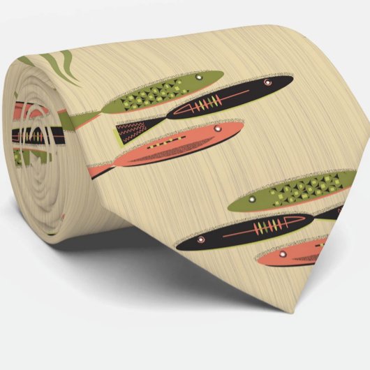 Moderne vis uit het midden van de eeuw stropdas