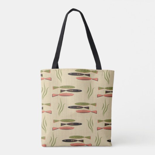Moderne vis uit het midden van de eeuw tote bag (Achterkant)