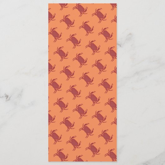 Moderne vis Zeevruchten Krab Restaurant Patroon Me Menu (Achterkant)