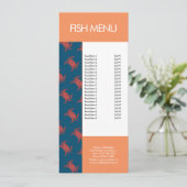 Moderne vis Zeevruchten Krab Restaurant Patroon Me Menu (Staand voorkant)