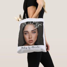 Moderne Visagist Foto Elegant Schrift Tote Bag