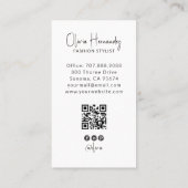 Moderne Visagist Foto QR-code Visitekaartje (Achterkant)