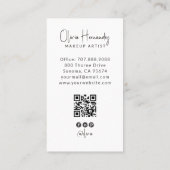 Moderne Visagist Foto QR Code Visitekaartje (Achterkant)
