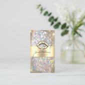 Moderne Visagist Holografische Glitter QR-code Visitekaartje (Staand voorkant)