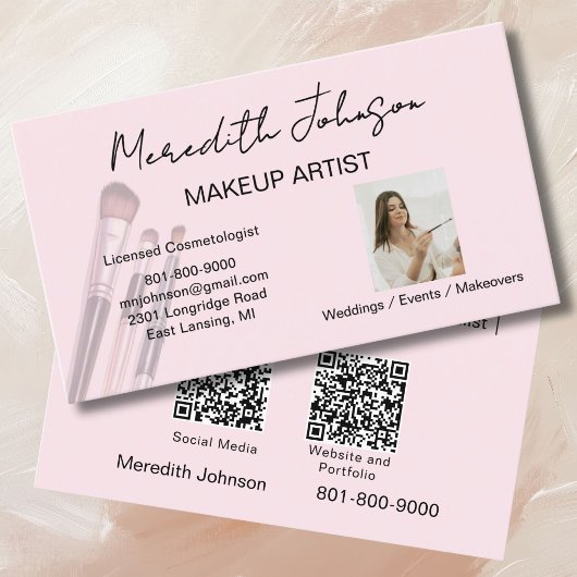 Moderne Visagist Professionele Foto QR Codes Visitekaartje