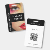 Moderne Visagist QR-code  Professionele Stylist Badge (Voor- en achterkant)